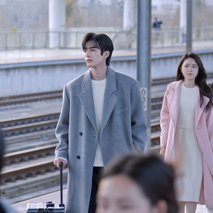 骄阳似我林屿森宋威龙同款冬季中长款加厚毛呢大衣宽松呢风衣外套