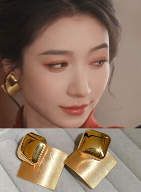 战恋告捷王格格同款银针金属圆形花朵流苏耳环欧美复古耳钉耳饰女