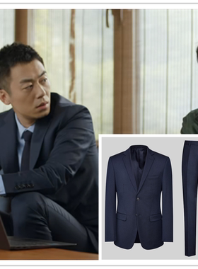 简言的夏冬朱亚文同款西服套装男士黑色西装两件套男修身商务正装