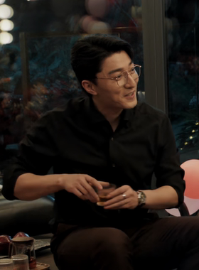 以法之名金泽灏程子健同款衬衫男长袖修身商务男士黑色弹力衬衣男