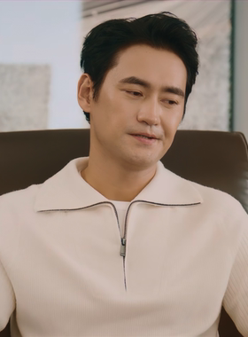亲爱的仇敌周慕孙袁弘同款可机洗立领半拉链男毛衣长袖套头针织衫