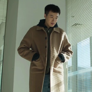 凡人歌那隽张哲华同款双面羊毛呢大衣男中长款秋冬加厚风衣外套男