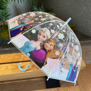 日本冰雪奇缘爱莎公主儿童透明雨伞宝宝雨具小孩女童超轻伞