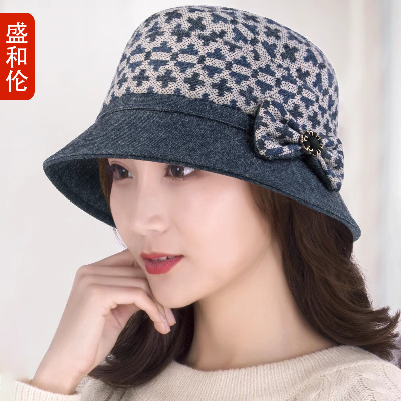 盆帽女优雅秋冬保暖渔夫帽奶奶帽