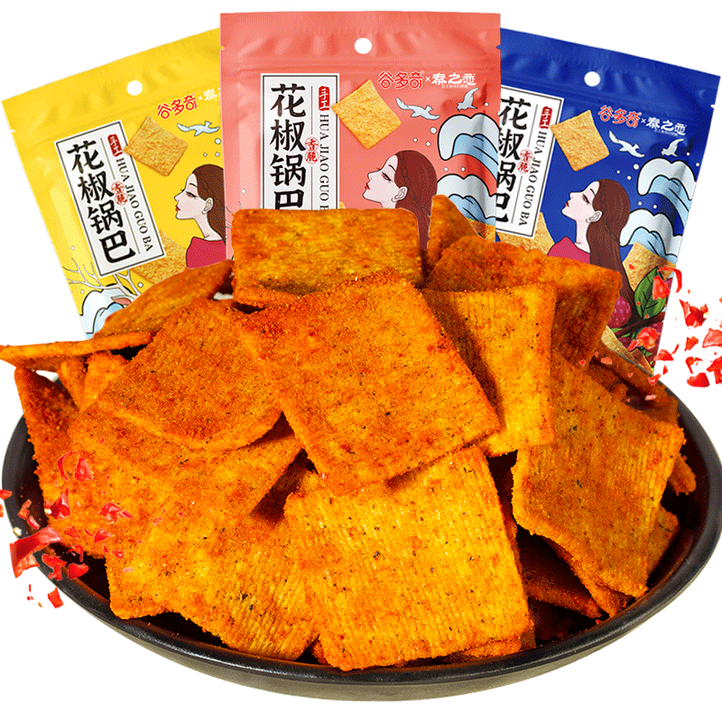 谷多奇豆香锅巴500g袋装麻辣味零食品辣子网红爆款陕西整箱批发