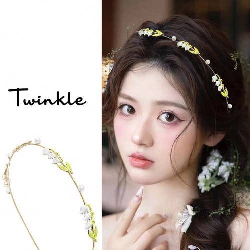 【Twinkle】日韩风花朵发箍女小众珍珠合金镀金高端韩版发饰日常