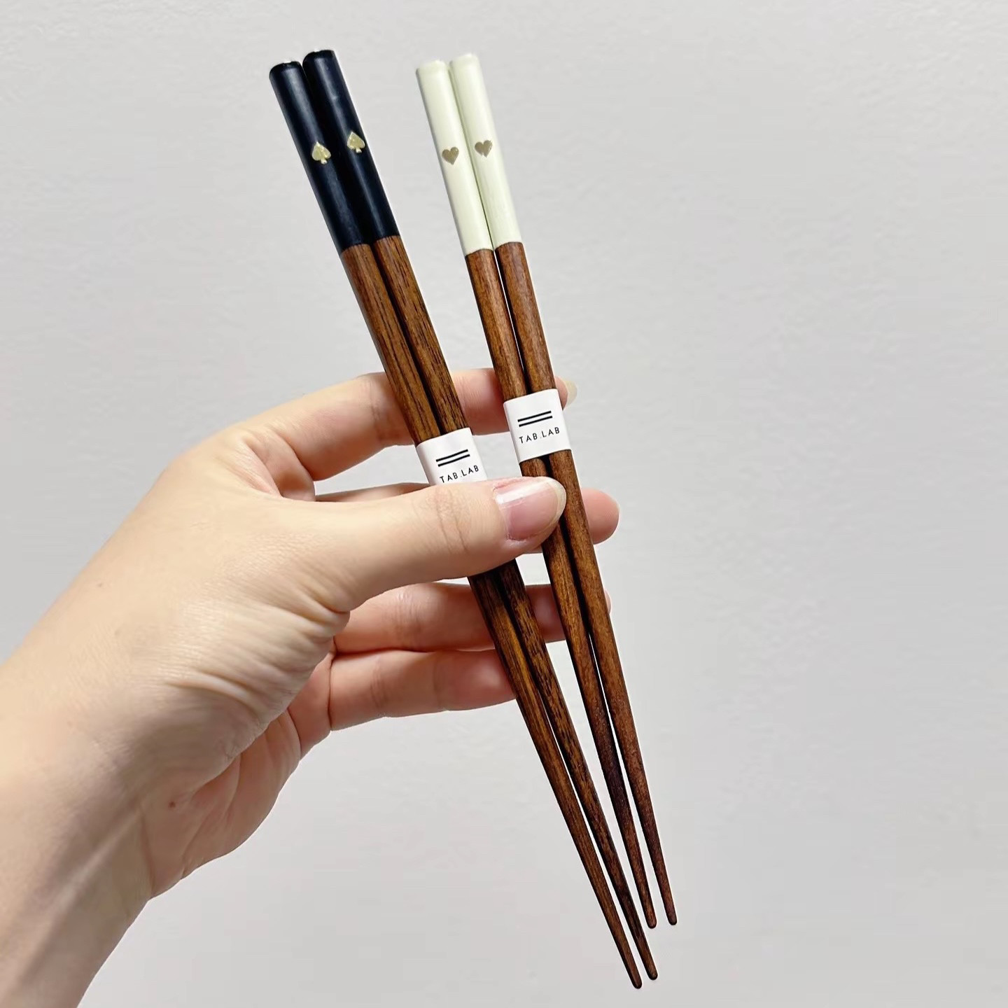 日本进口日式手工实木桃心筷子