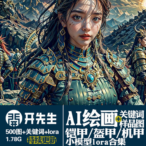 AI绘画StableDiffusion样图+关键词+模型：古代盔甲铠甲现代机甲