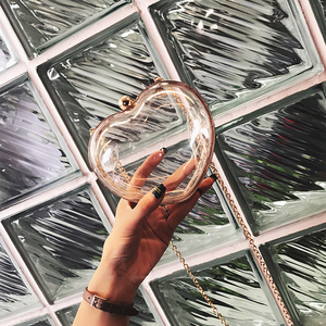 新款少女心形链条包