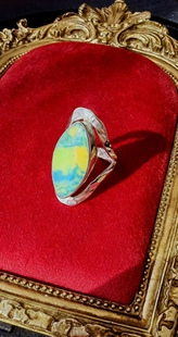 美国手工老琉璃锤叠纹925纯银戒指环西洋银饰中古首饰古着vintage