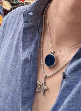以色列（刻印ISRAEL） 品牌为PZ的925纯银双面可戴复古吊坠项链