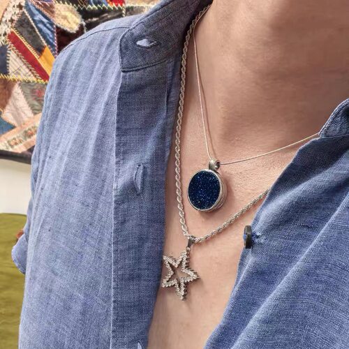 以色列（刻印ISRAEL） 品牌为PZ的925纯银双面可戴复古吊坠项链