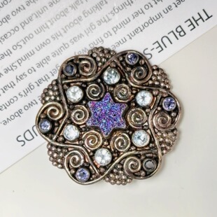 西洋古董银器vintage中古首饰海外回流Sajen925银星芒胸针孤品