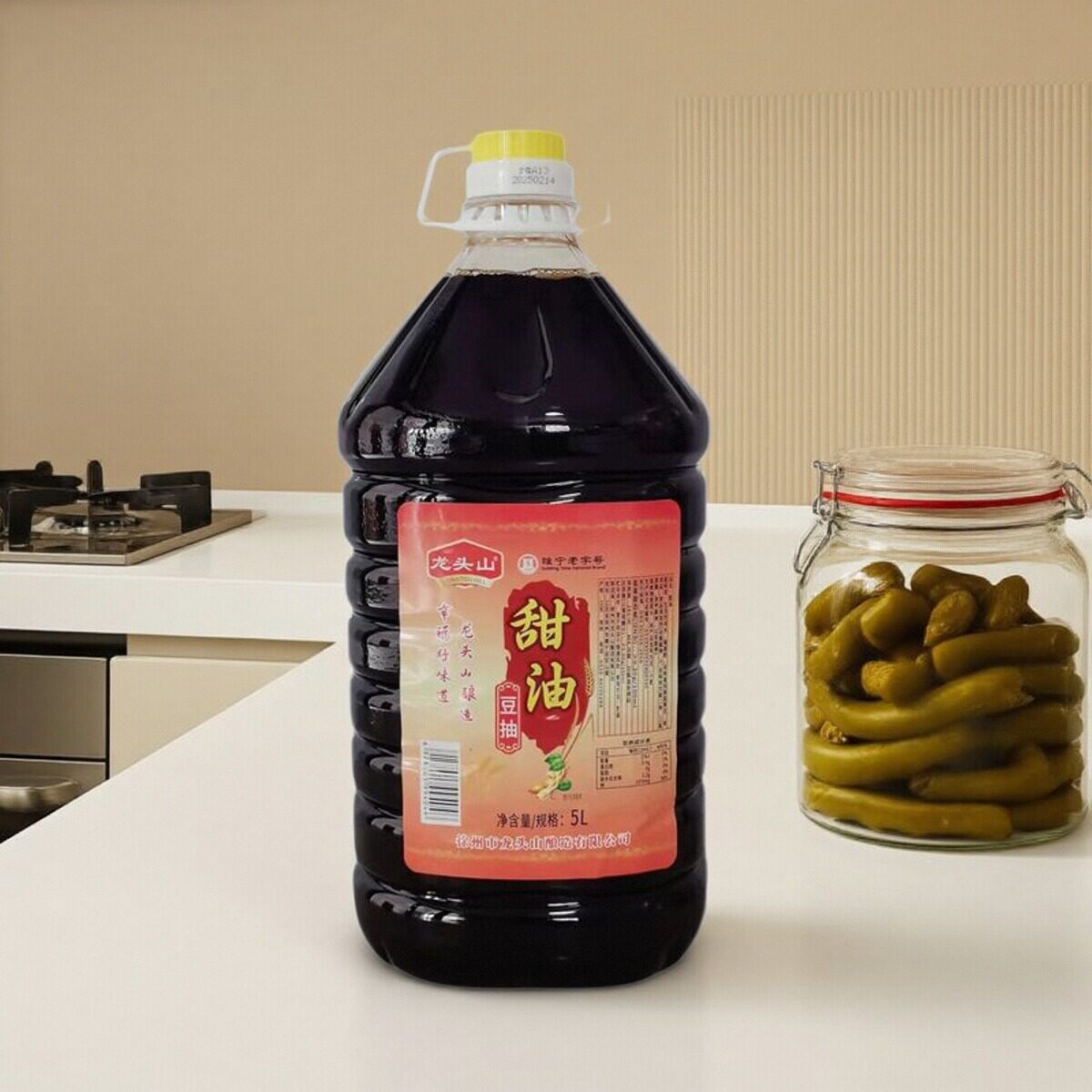 徐州睢宁特产甜油龙头山甜油豆抽小吃凉拌炒菜烧汤酿造甜油5L
