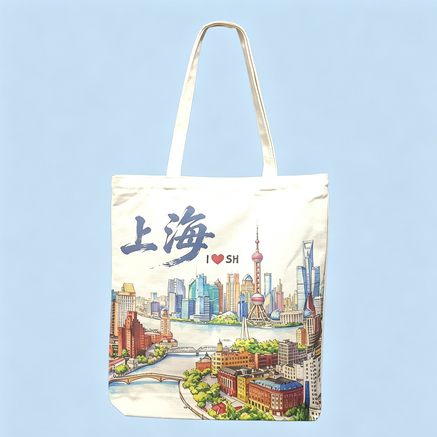 上海地标帆布包彩色印刷单肩包