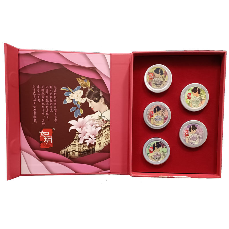 如玥老上海国色天香水彩妆复古香膏用品匣持久淡香固体礼品盒套装