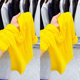 打底衫 短款 新款 糖果色减龄半扣休闲上衣2025年秋季 简约T恤 连帽衫