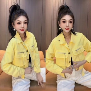 欧货短款 潮流小个子休闲上衣糖果色减龄外衣2026年 牛仔外套女时尚