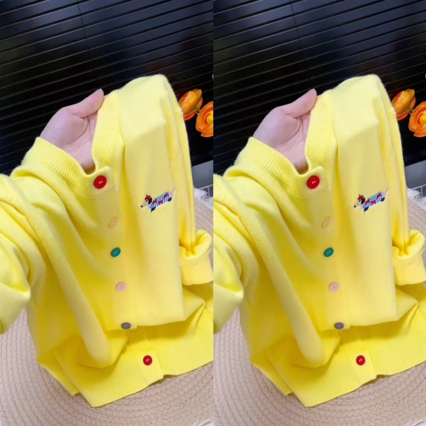 短款小个子针织开衫洋气糖果色卡通刺绣毛衣2025年新款减龄上衣潮