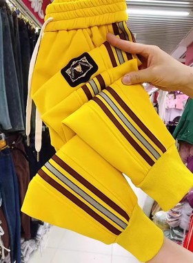 女士加厚加绒卫裤2025秋冬舒适显瘦休闲运动裤束脚裤减龄洋气裤子