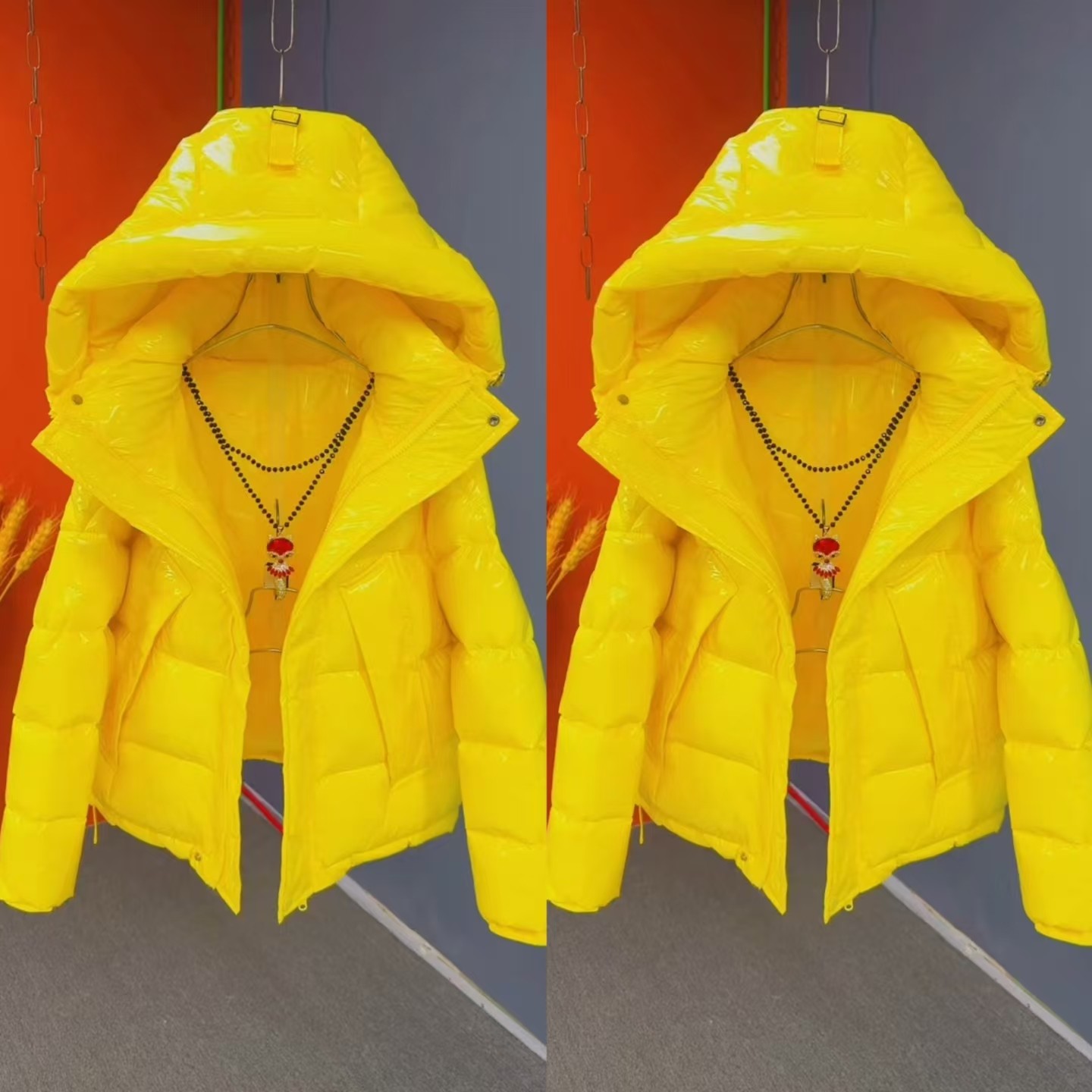 冬季亮面棉服大帽棉服上衣