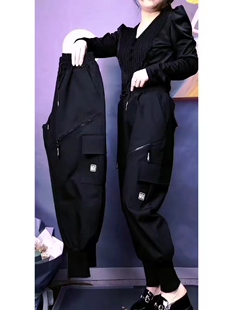 2024新款 女高品质拉链大兜宽松显瘦束脚马丁裤 裤 欧货潮流休闲工装