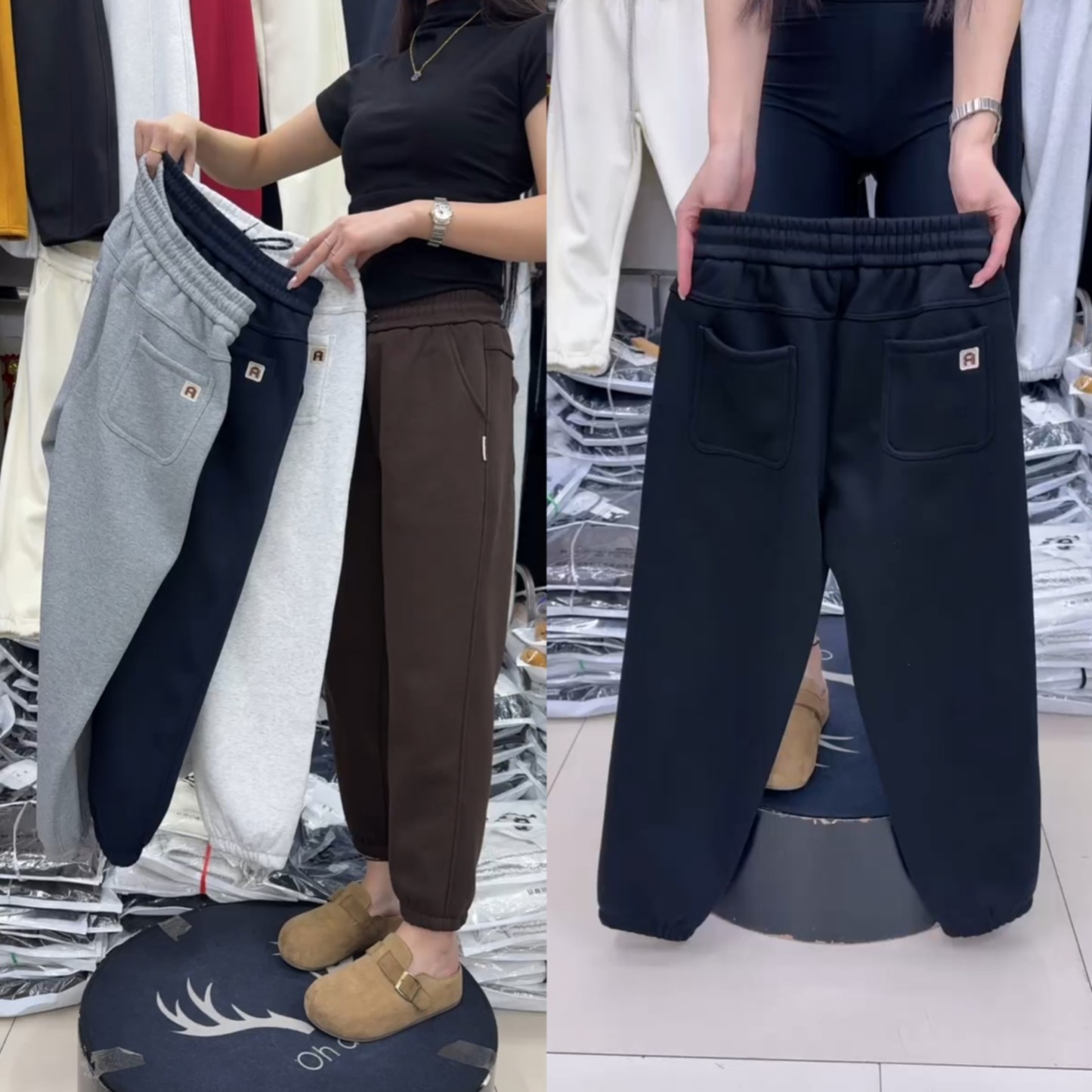 品质加绒卫裤女九分加厚保暖束脚休闲裤高腰百搭2026年秋冬运动裤