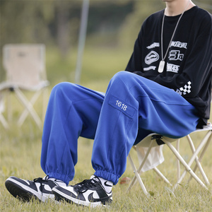 2025秋装刺绣休闲裤男宽松收脚卫裤运动裤 AK37P55 蓝户外图片