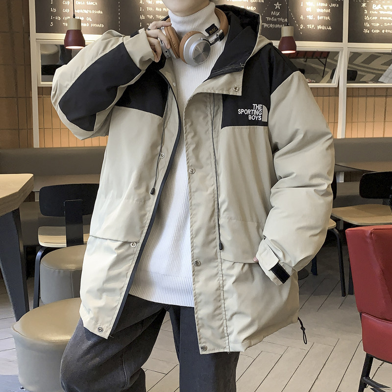 冬季刺绣拼色连帽宽松棉服冲锋衣冲锋棉衣外套M2009P135,男装夹克,电商C323