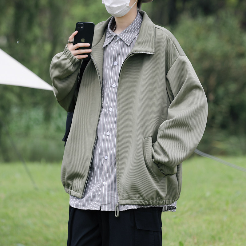 2025春装贴布立领外套男拉链夹克JK85P70,男装夹克,电商C323
