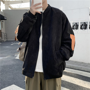 2025秋装男装PU皮拼接棒球服灯芯绒外套 JK18P70图片