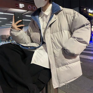 2025冬季牛仔假两件棉衣男大码棉服冬装潮流外套 M2006P125图片