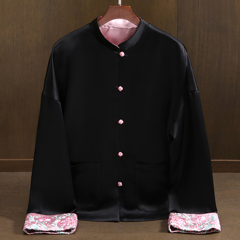 新中式上衣唐装汉服缎面国风外套