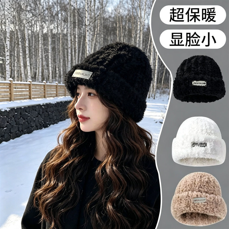 新款秋冬季女套头帽子可爱百搭帽加厚防寒户外保暖护耳帽时尚冷帽