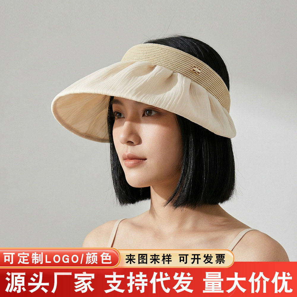 空顶帽夏季出游遮阳防晒大檐防紫外线贝壳帽女士百搭气质太阳帽子