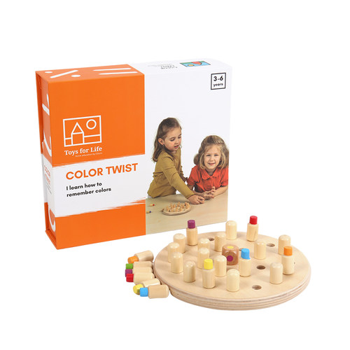 TFL记忆彩钉 儿童趣味颜色记忆棋专注力训练互动桌游木玩具 3岁+