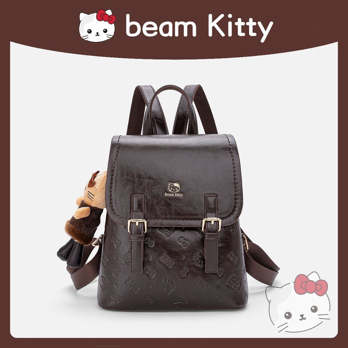 包包女2025新款复古卡通印花双肩包女大学生上课通勤轻便旅行背包