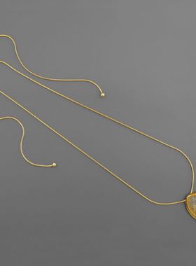 KHEM*家水晶晕染吊坠项链 豆豆同款法式轻奢小众可调节长款蛇骨链