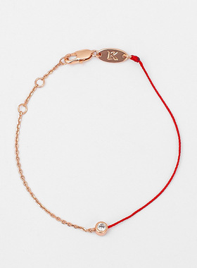 不对称玫瑰金手绳韩国时尚简约手链高级感本命年红绳手链饰品女