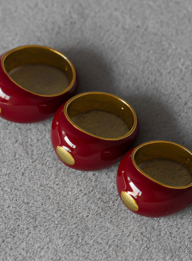 WENS珐琅滴釉戒指高级感百搭小众美拉德跨年喜庆安可拉红戒指