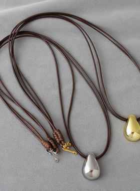 大水滴项链吊坠 光泽感好简约豆豆高级感男女通用气质长款毛衣链