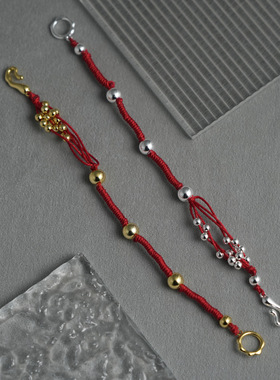 小红薯爆款圆珠编织手链本命年简约新中式螺旋纹手工编织精致手链