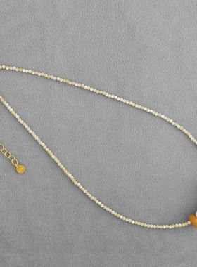 SOAM*家盎然系列流珠项链 新中式清新淡雅粉水晶天然石串珠锁骨