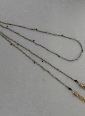 MLC家流苏项链 新款法式复古风简约气质小众叠戴长款流苏编织项链