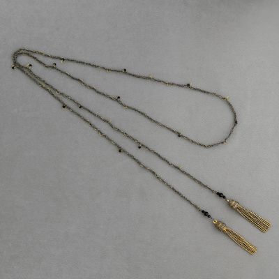 MLC家流苏项链 新款法式复古风简约气质小众叠戴长款流苏编织项链