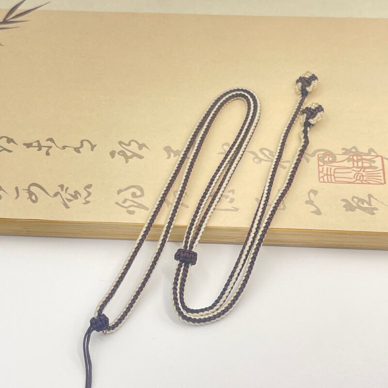 手工编织可调节民族风双色凤尾结项链绳男女款玉佩黄金吊坠挂绳