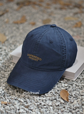 美式复古cont刺绣显白棒球帽子女春夏户外遮阳显脸小鸭舌帽