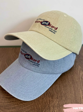 高品质工装风Work and Hard刺绣棒球帽街头时尚复古水洗鸭舌帽潮