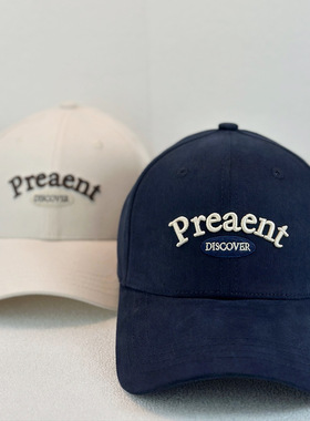 韩版潮牌立体字母刺绣硬顶棒球帽女休闲复古百搭情侣遮阳帽大头围