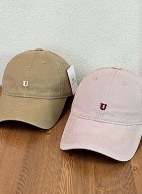 高品质字母U刺绣棒球帽子男女韩版大头围显脸小遮阳鸭舌帽情侣帽